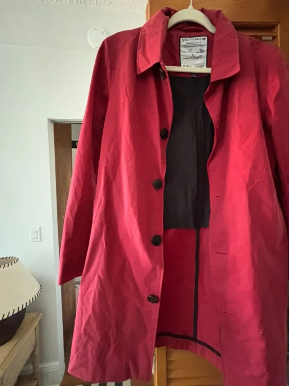 Vintage Red Stutterheim Trench Raincoat